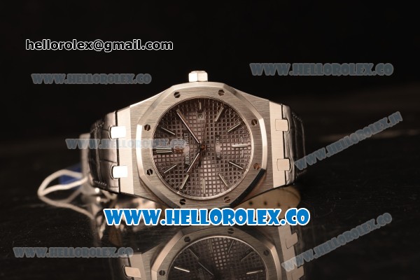 Audemars Piguet Royal Oak 41mm Grey Dial Automatic Clone Ap 3120 Movement Black Leather 15500ST.OO.1220ST.02 JH - Click Image to Close